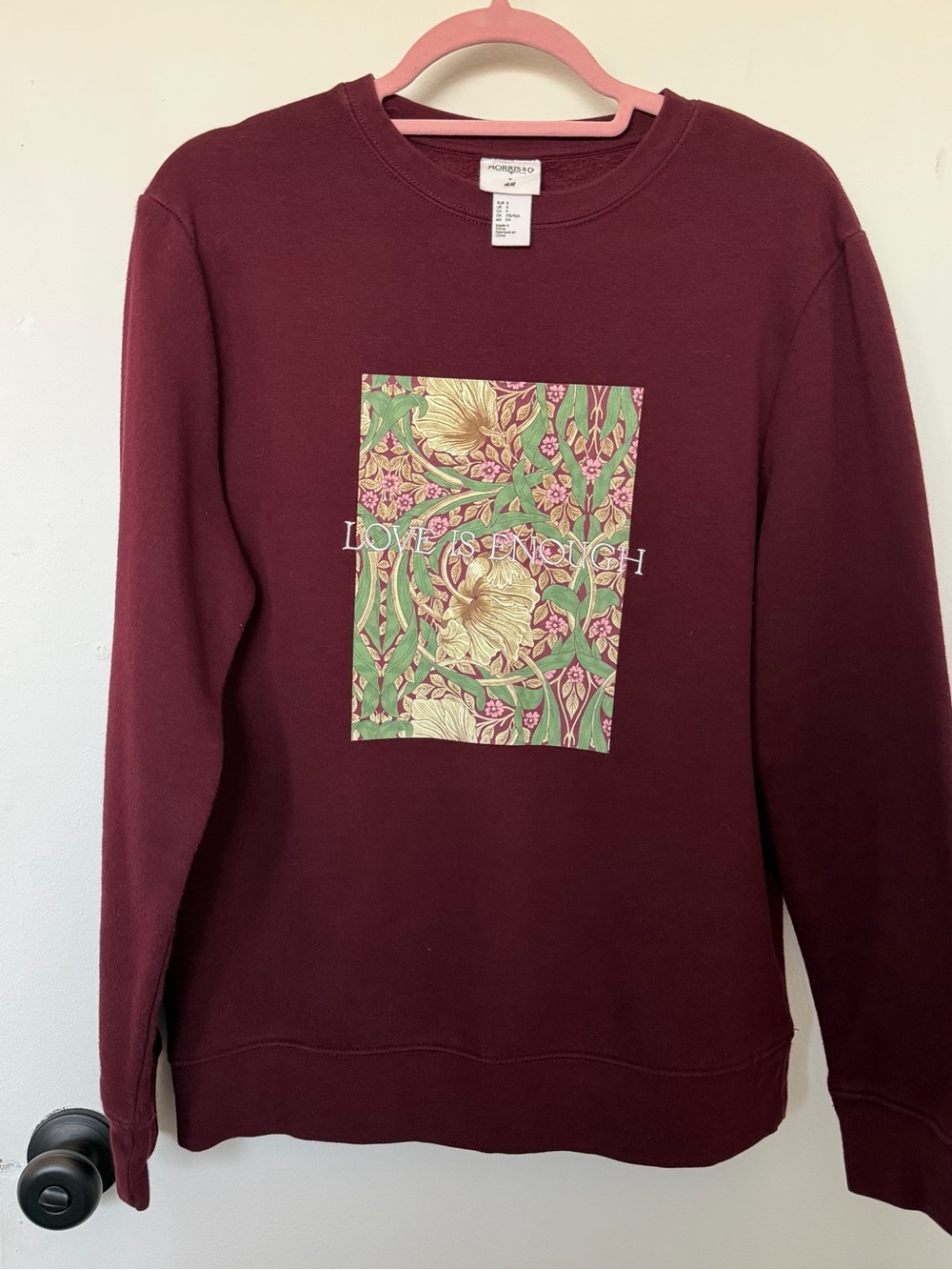 Morris & Co x H&M Love Is Enough Floral Sweatshirt Size Small